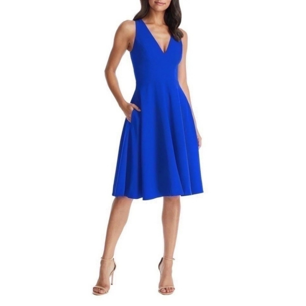 Dress The Population Catalina Fit & Flare Electric Blue Dress